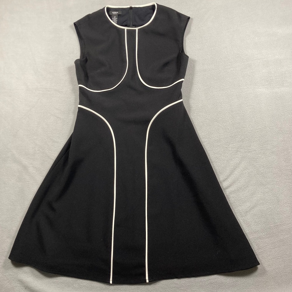 Alfani Womens 2P Petite Black Sleeveless Fit & Flare Stretch Knit Dress